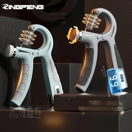 Adjustable hand grip strengthener with mechanical counter 5-60kg resistance - product image
