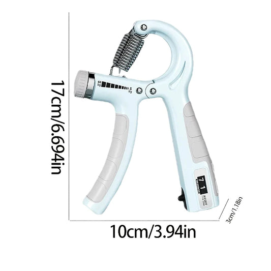 Adjustable hand grip strengthener with mechanical counter 5-60kg resistance - product image