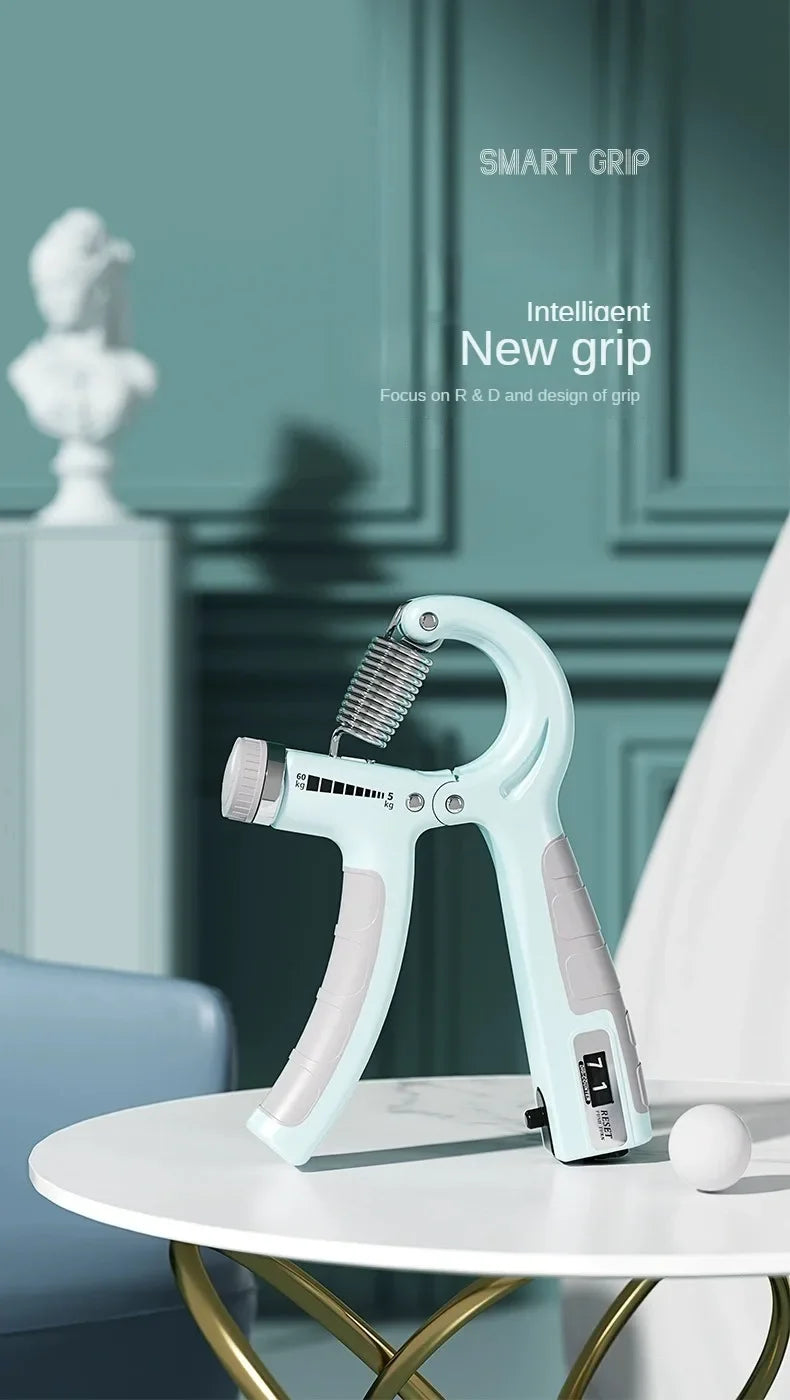 Adjustable hand grip strengthener with mechanical counter 5-60kg resistance - product image
