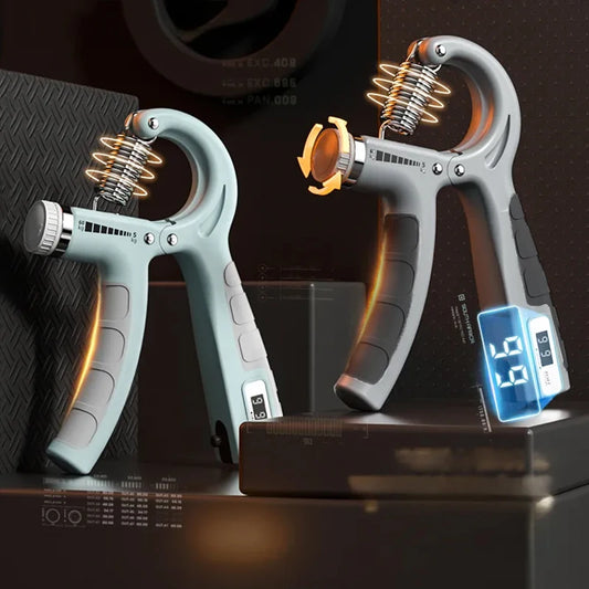 Adjustable hand grip strengthener with stainless steel spring and counter - product image