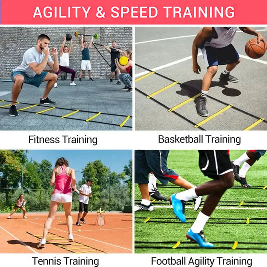 Adjustable nylon agility ladder for speed and coordination training - product image