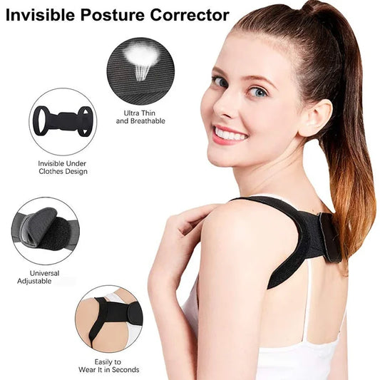 Adjustable posture corrector back support shoulder belt - product image