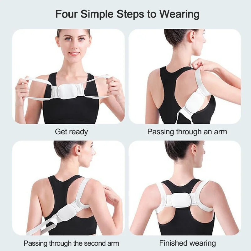 Adjustable posture corrector back support shoulder belt - product image