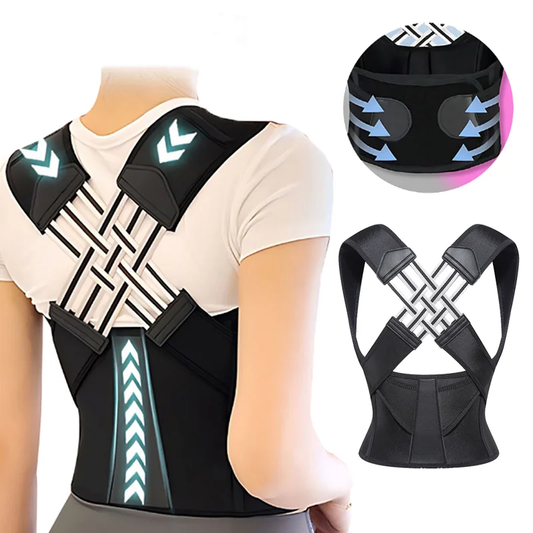Adjustable posture corrector back support shoulder belt with velcro strap - product image