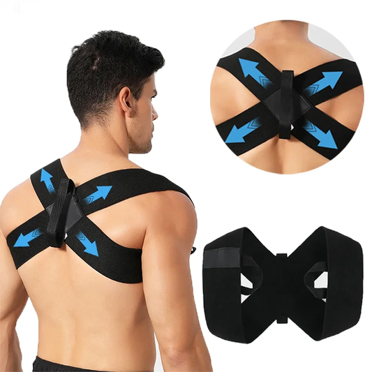Adjustable posture corrector brace for upper back, neck, shoulder, and clavicle support - product image