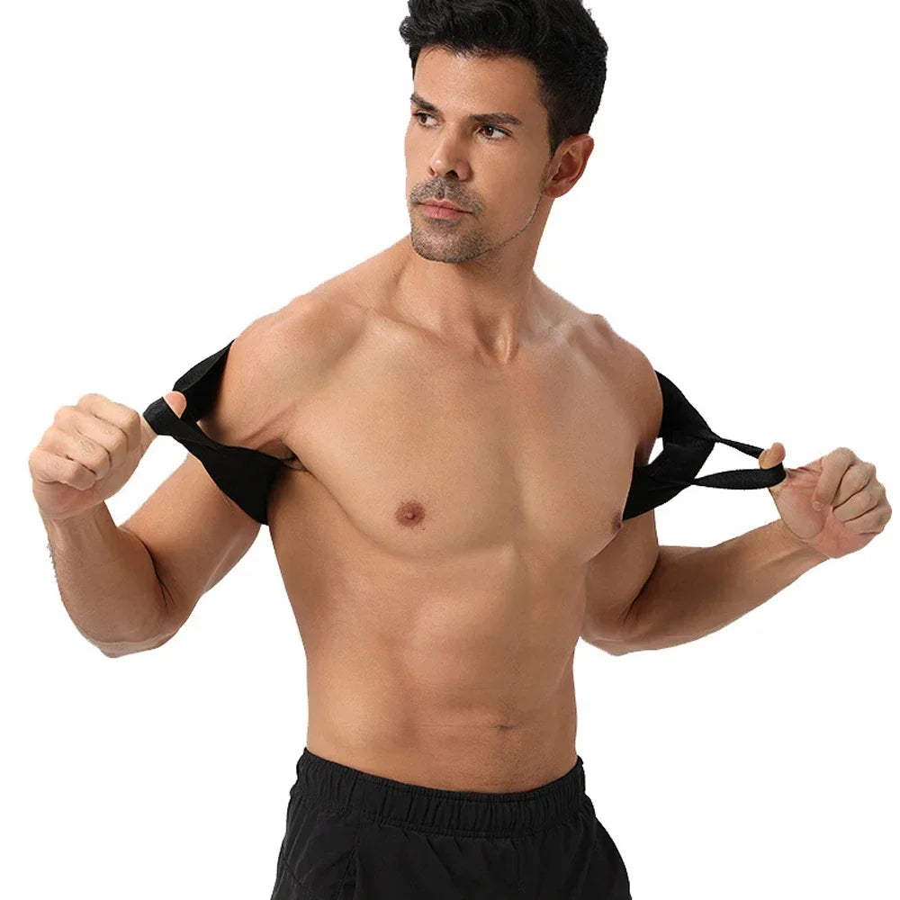 Adjustable posture corrector brace for upper back, neck, shoulder, and clavicle support - product image