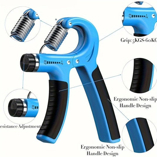 Adjustable resistance hand grip strengthener with ergonomic non-slip handles - product image