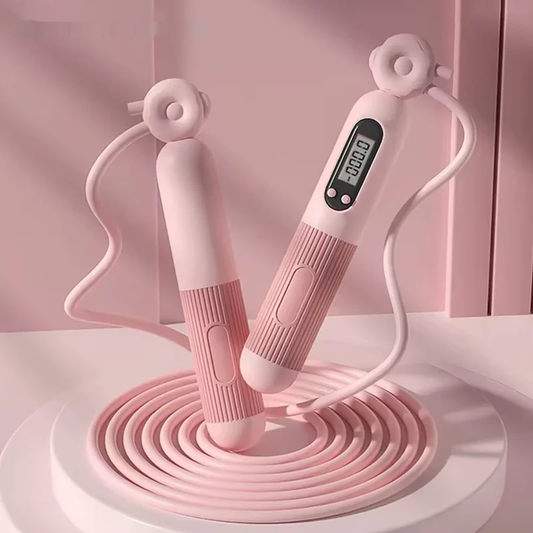 Adjustable skipping rope with digital counter for fitness and weight loss - product image