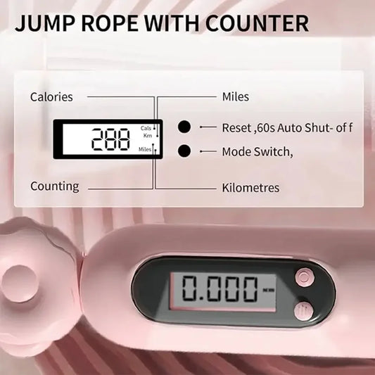 Adjustable skipping rope with digital counter for fitness and weight loss - product image