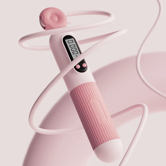 Adjustable skipping rope with digital counter for fitness and weight loss - product image