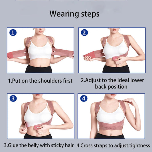 Adjustable upper back posture corrector with breathable cross straps for adults - product image