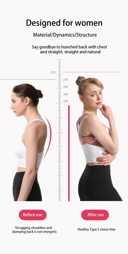 Adjustable upper back posture corrector with breathable cross straps for adults - product image
