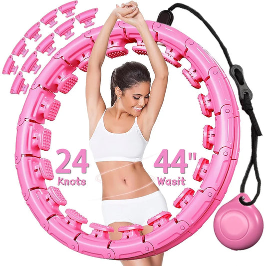 Adjustable weighted massage ring fitness hoop for abdominal and waist exercise - product image