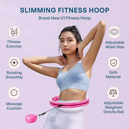 Adjustable weighted massage ring fitness hoop for abdominal and waist exercise - product image