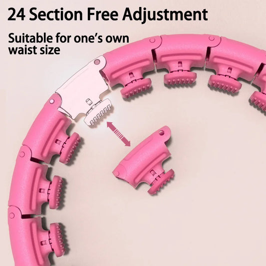 Adjustable weighted massage ring fitness hoop for abdominal and waist exercise - product image