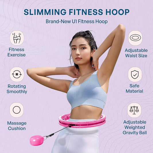 Adjustable weighted massage ring fitness hoop for abdominal and waist exercise - product image