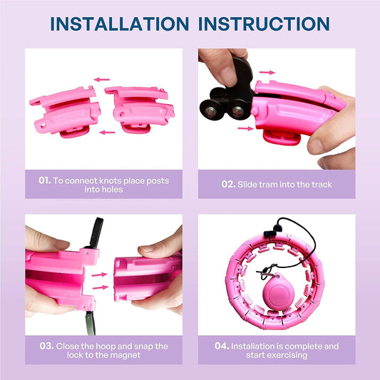 Adjustable weighted massage ring fitness hoop for abdominal and waist exercise - product image