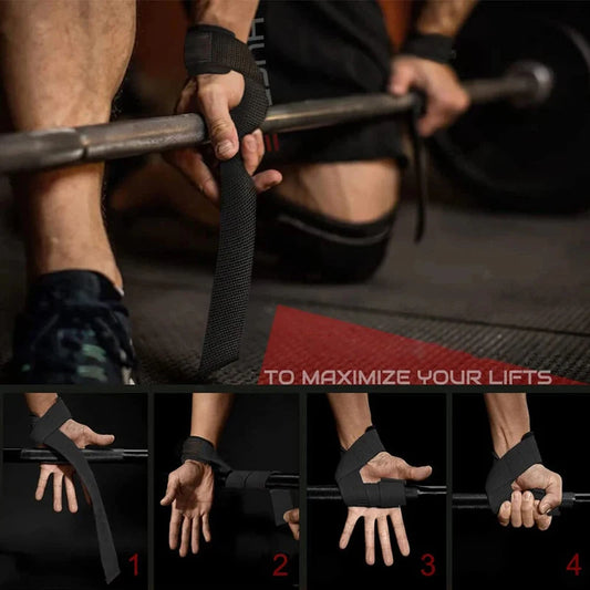 Adjustable weightlifting wrist straps with non-slip cotton and neoprene - product image