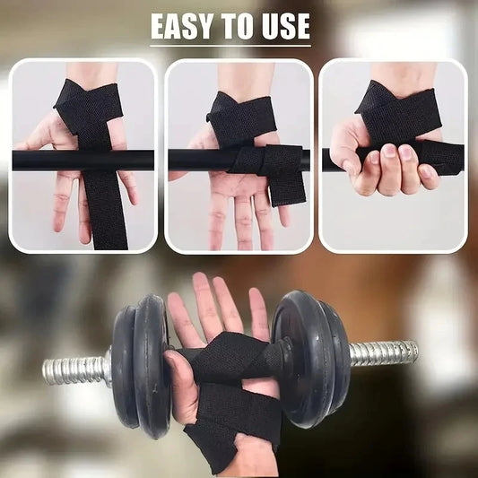 Adjustable weightlifting wrist straps with non-slip cotton and neoprene - product image
