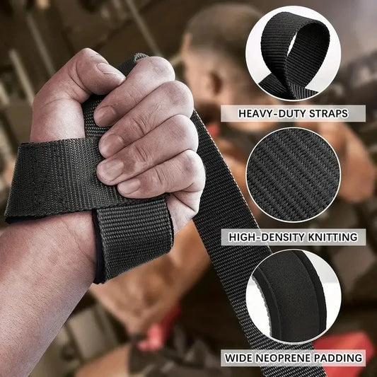 Adjustable weightlifting wrist straps with non-slip cotton and neoprene - product image