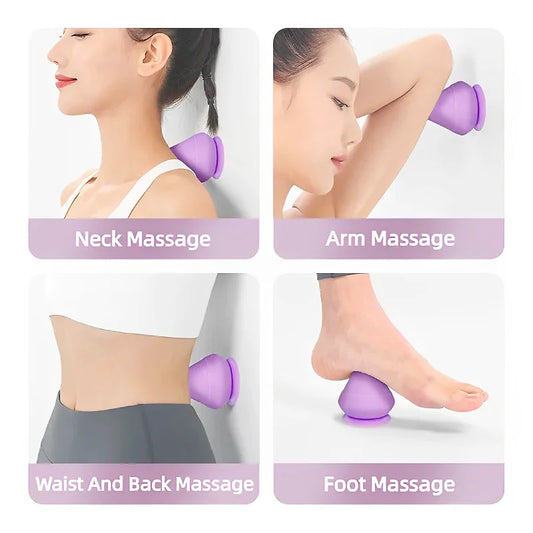 Adsorption silicone fascia massage ball with suction base for full body use - product image