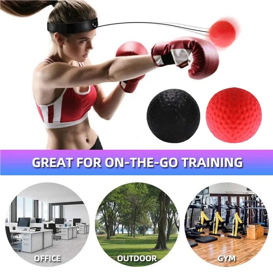 Boxing reflex ball with adjustable headband for reaction and agility training - product image