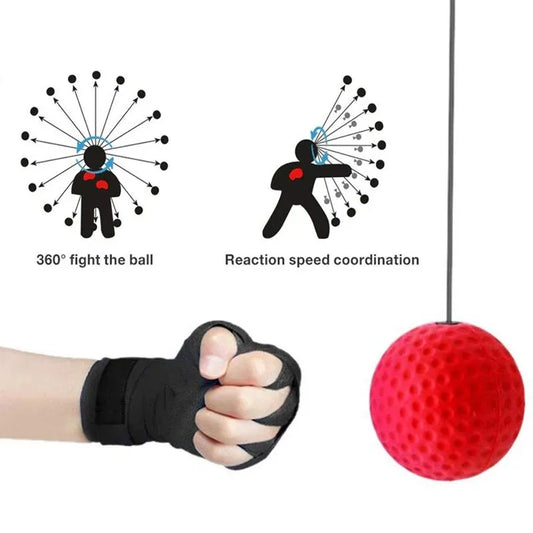 Boxing reflex ball with adjustable headband for reaction and agility training - product image