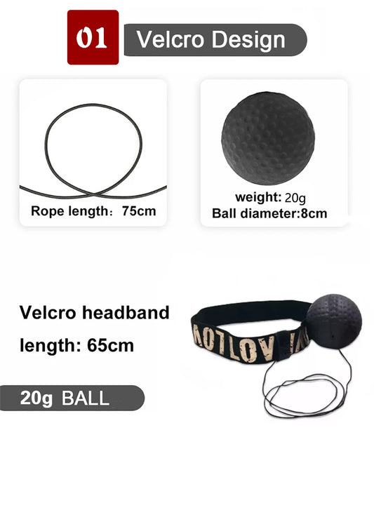 Boxing reflex ball with adjustable headband for reaction and agility training - product image