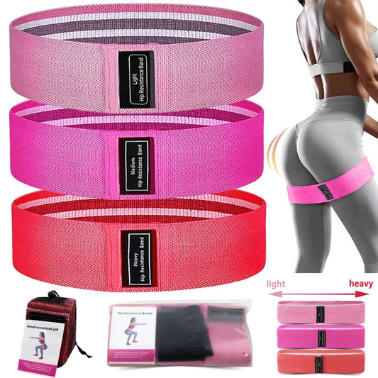 Braided fabric resistance loop band set for leg and hip workouts - product image