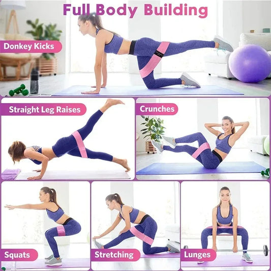 Braided fabric resistance loop band set for leg and hip workouts - product image