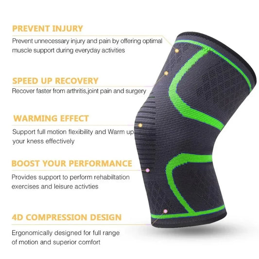 Breathable elastic knee support brace with compression for sports and rehab - product image