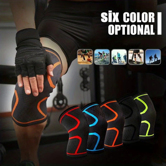 Breathable elastic knee support brace with compression for sports and rehab - product image