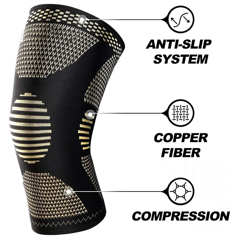 Copper compression knee brace with 3d weave technology for joint pain relief - product image