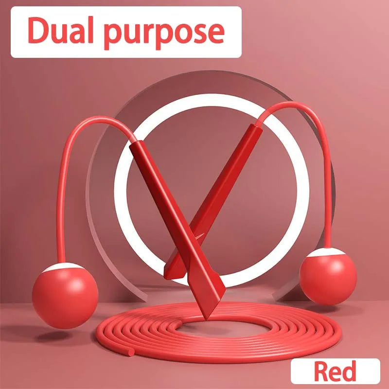 Dual purpose adjustable jump rope for cordless and traditional fitness training - product image