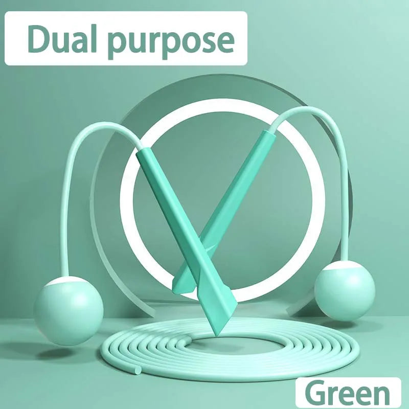 Dual purpose adjustable jump rope for cordless and traditional fitness training - product image
