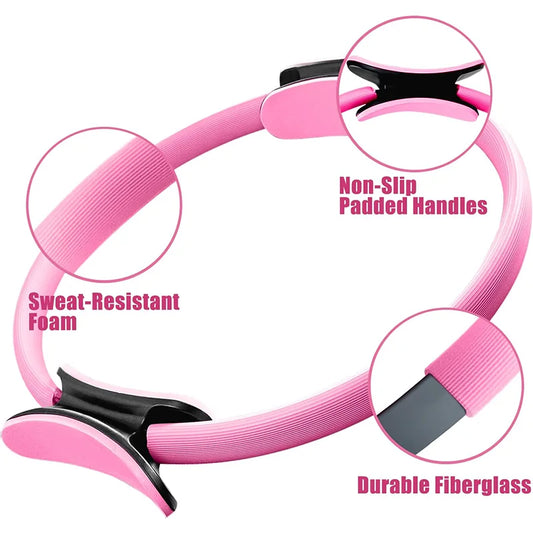Durable pilates yoga ring with fiberglass core for flexibility and strength training - product image