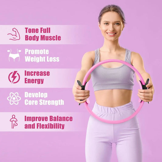Durable pilates yoga ring with fiberglass core for flexibility and strength training - product image