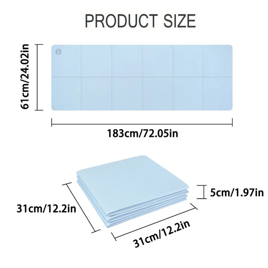 Eco-friendly foldable tpe yoga mat with non-slip double-sided texture and carry strap - product image