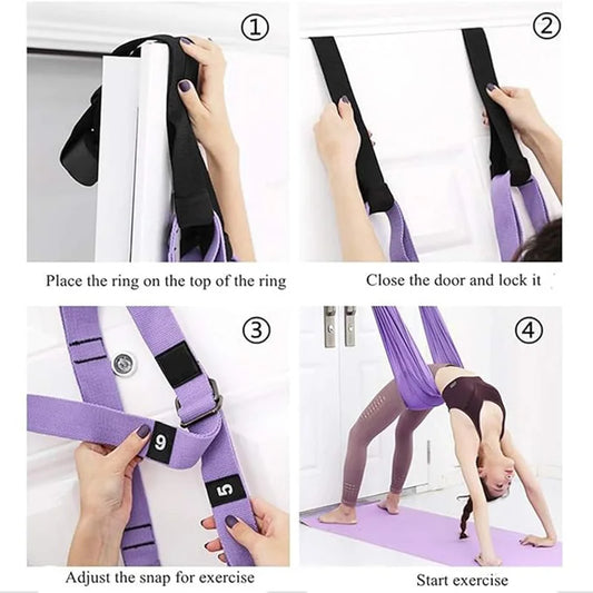 Elastic air yoga tension belt adjustable for stretching and waist training - product image