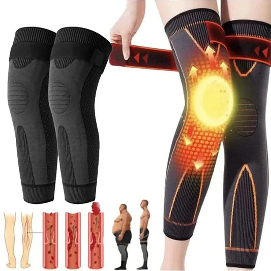 Elastic non-slip knee sleeve with adjustable compression strap polyester - product image