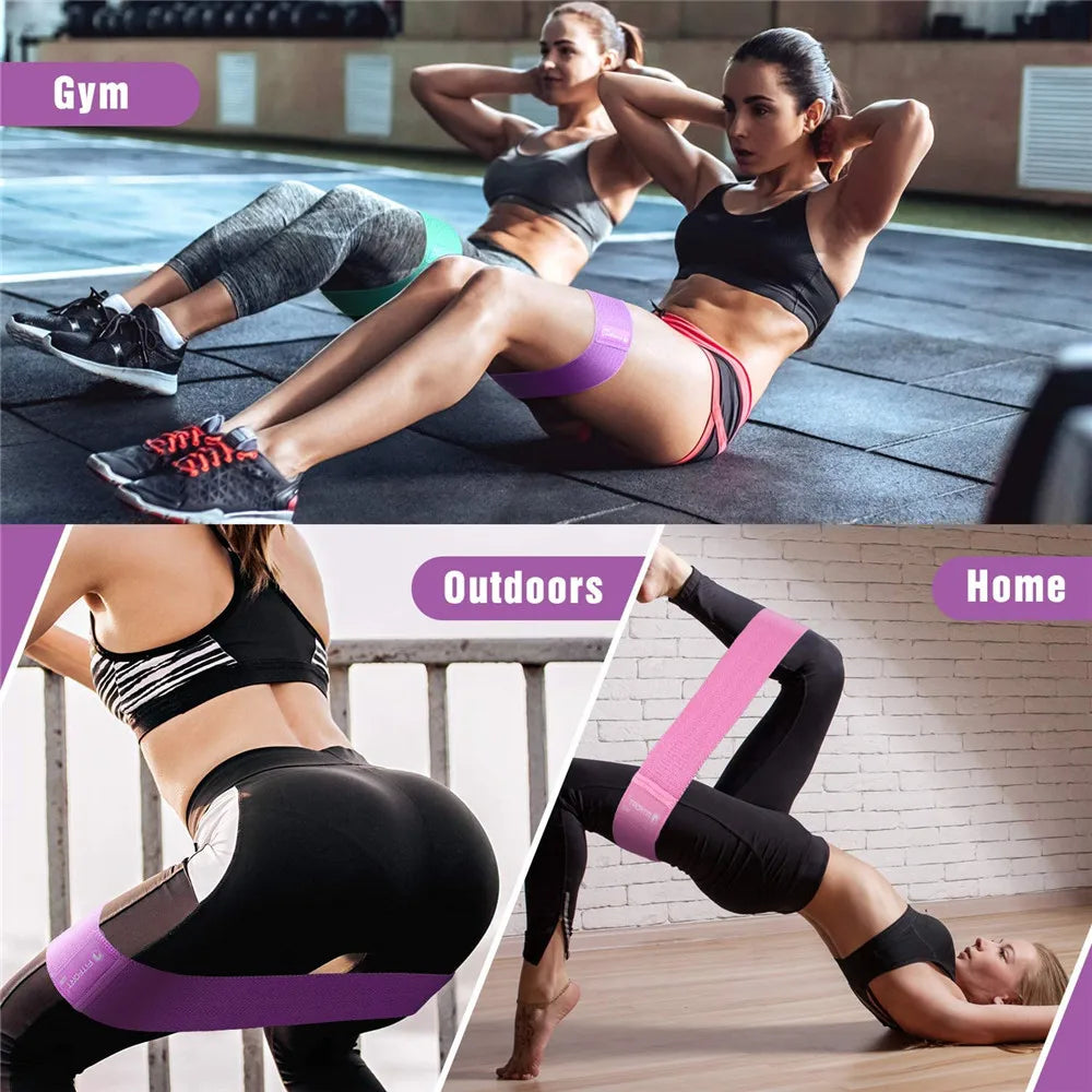 Elastic resistance bands set for home training yoga and strength workouts - product image