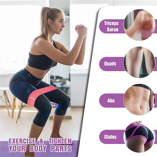 Elastic resistance bands set for home training yoga and strength workouts - product image