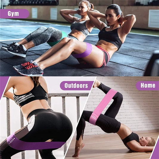 Elastic resistance bands set for home training yoga and strength workouts - product image