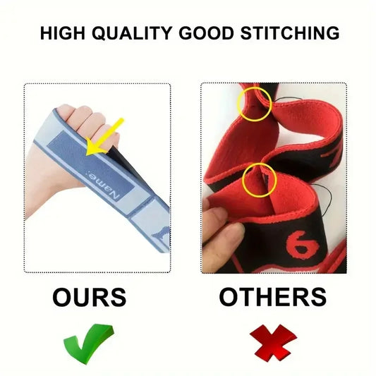 Elastic resistance yoga stretching band with multi-loop design for pilates and training - product image