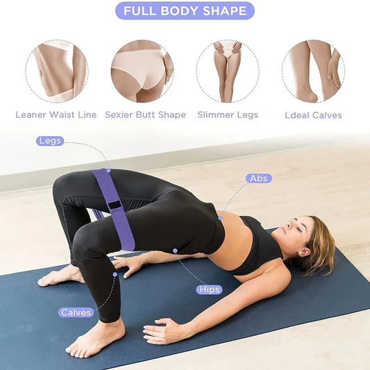 Elastic yoga rally belt for hip training with resistance and deep squat support - product image