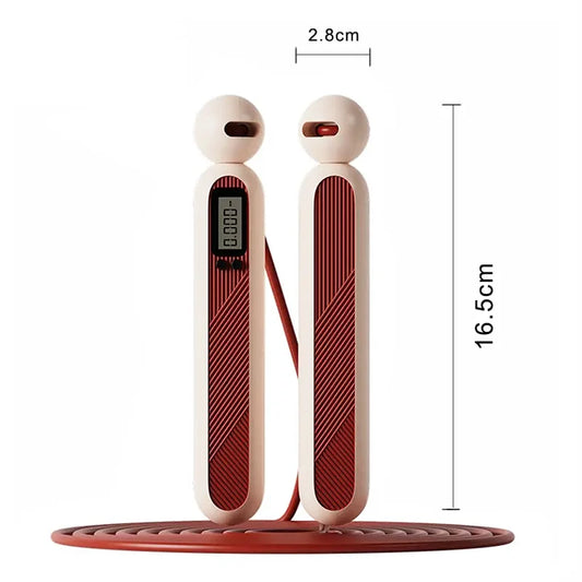 Electronic counting jump rope with 360° rotation and adjustable length - product image