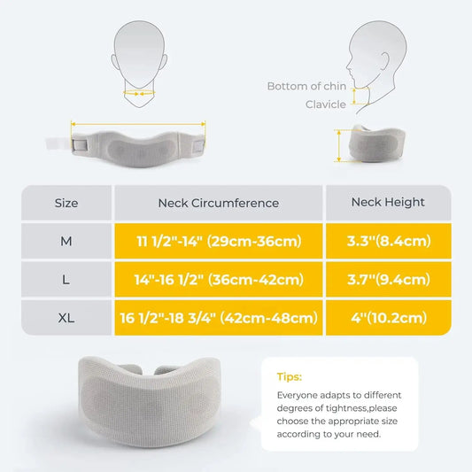 Ergonomic neck brace with front support and rear traction for posture correction - product image