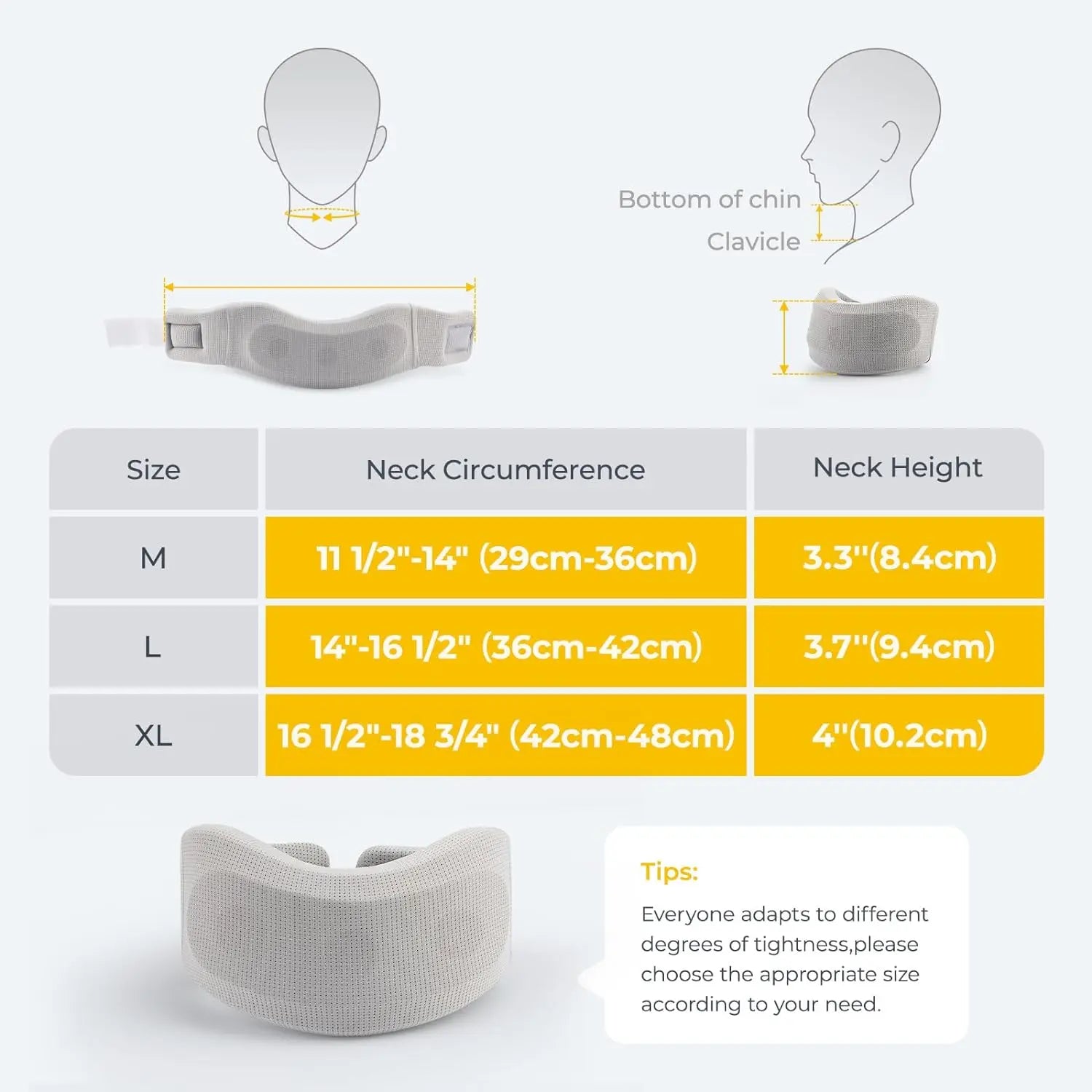 Ergonomic neck brace with front support and rear traction for posture correction - product image