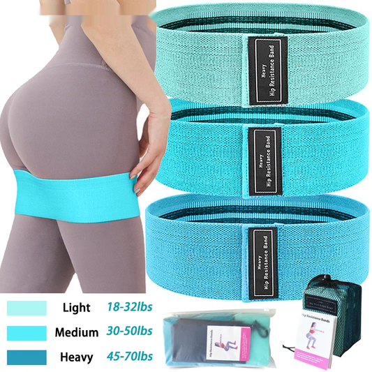 Fabric booty bands set with non-slip thick elastic for squats and hip workouts - product image