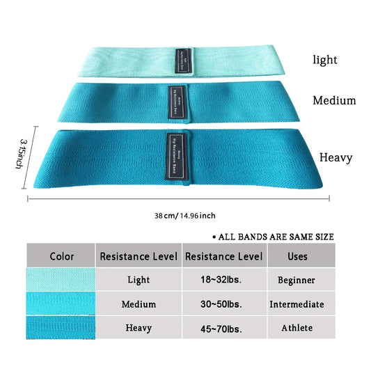 Fabric booty bands set with non-slip thick elastic for squats and hip workouts - product image